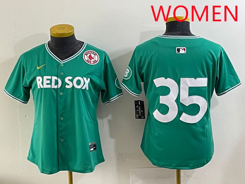 Women 2025 Boston Red Sox 35 No Name Dark Green Joint Name Nike MLB Jersey style 9